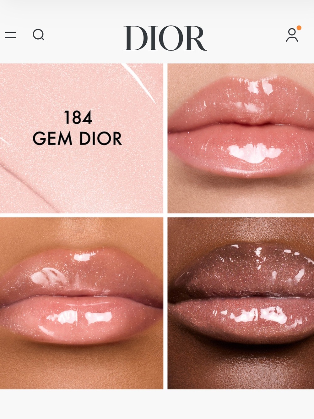 Dior 184 Gem Dior Dior Addict Glass lip gloss stick Lipstick
